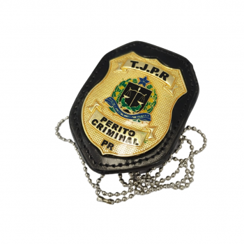 Distintivo Perito Criminal Couro